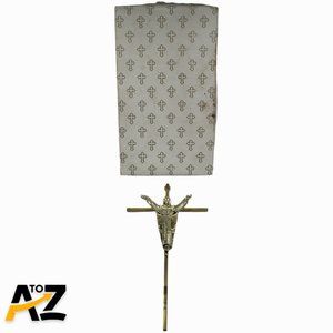 Vintage Metal Gold Tone Brass 10” Crucifix Cross of Risen Jesus Wall Hanging